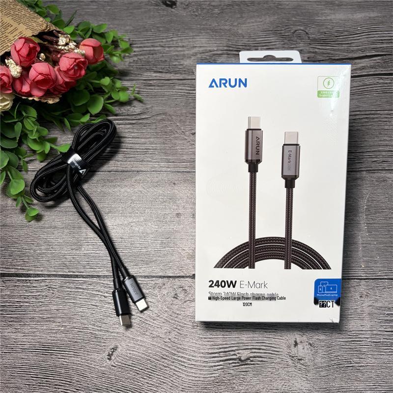

Yufeng 240W Braided USB-C to USB-C Cable, 1.2 M, Compatible with Mobile Phones & Laptops
