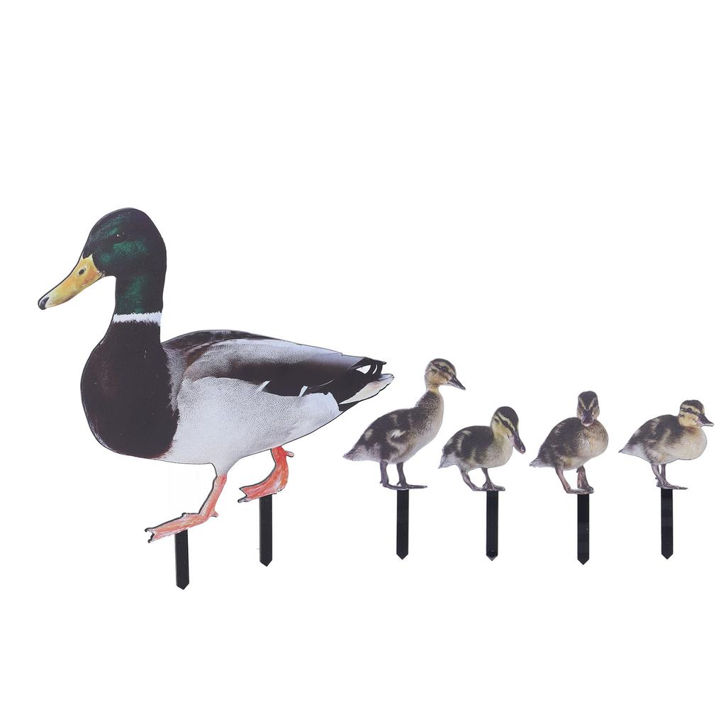 Duck Garden Stakes Realistic Duck Family Statue Decorative Acrylic Duck Family Yard Stakes Sign for Outdoor Garden