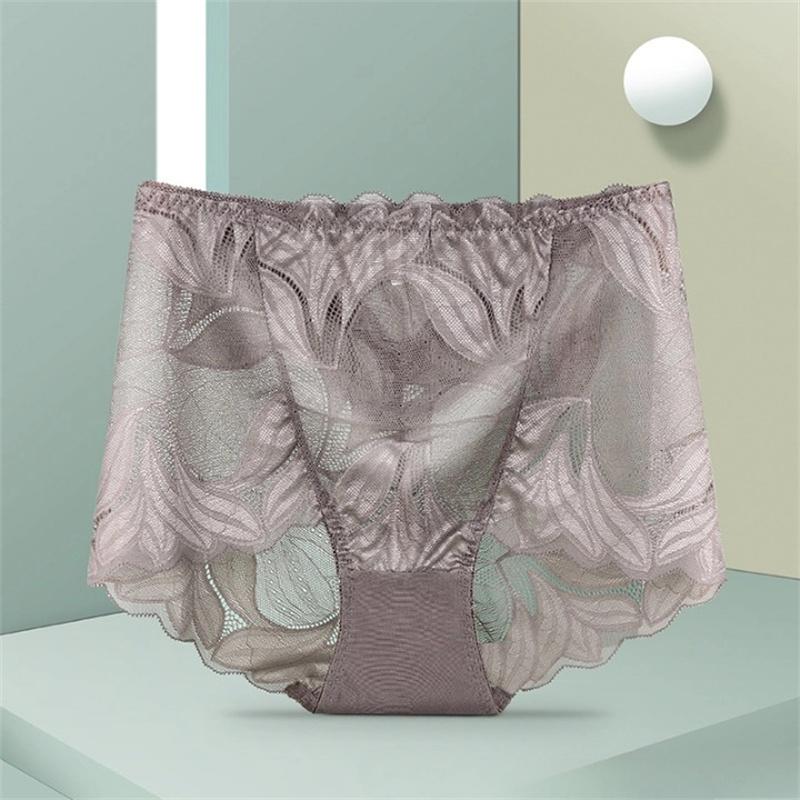 Women Panties Lace Briefs High Waist Underwear Female Intimates Mesh Breathable Underpants