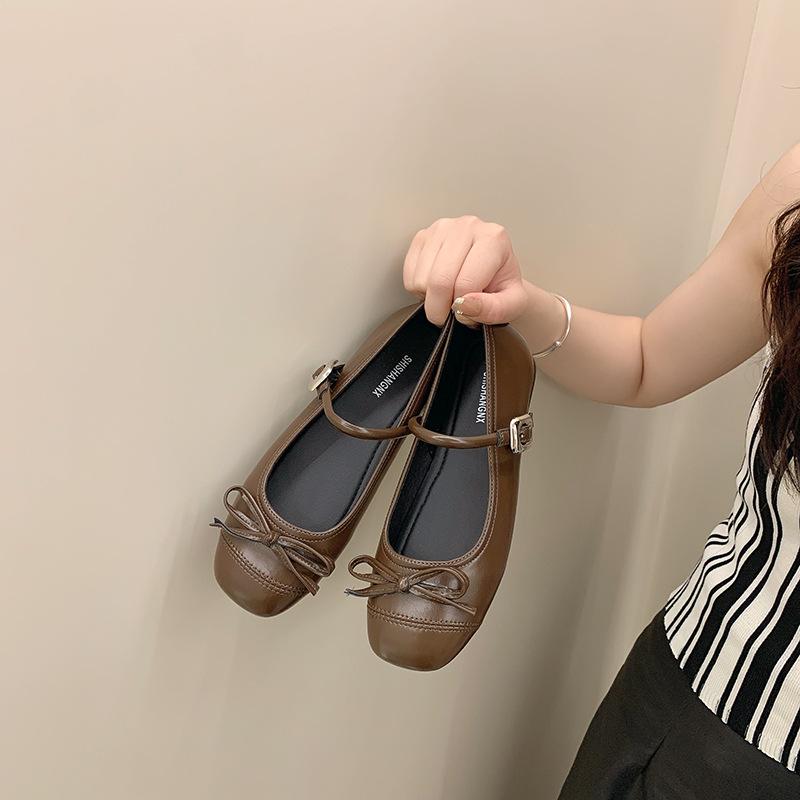 

Серебристый свет рот балет мягкая подошва одинарная обувь женская 2025 новый летний юбка круглый носок туфли Мэри Джейн 40 коричневый