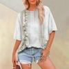 Floral Printed Womens Casual T Shirt Loose Short Sleeve Round Neck Fashion Top