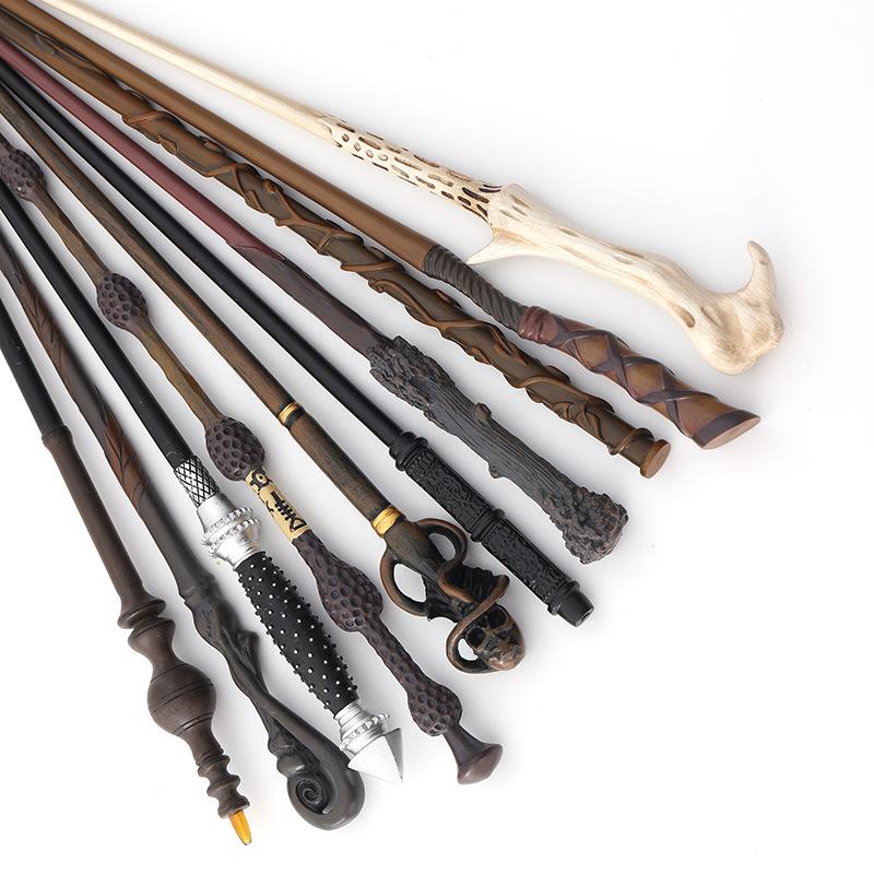Harry & Hermione Premium Magic Wand Set - Finely Carved Metal Heart Core.