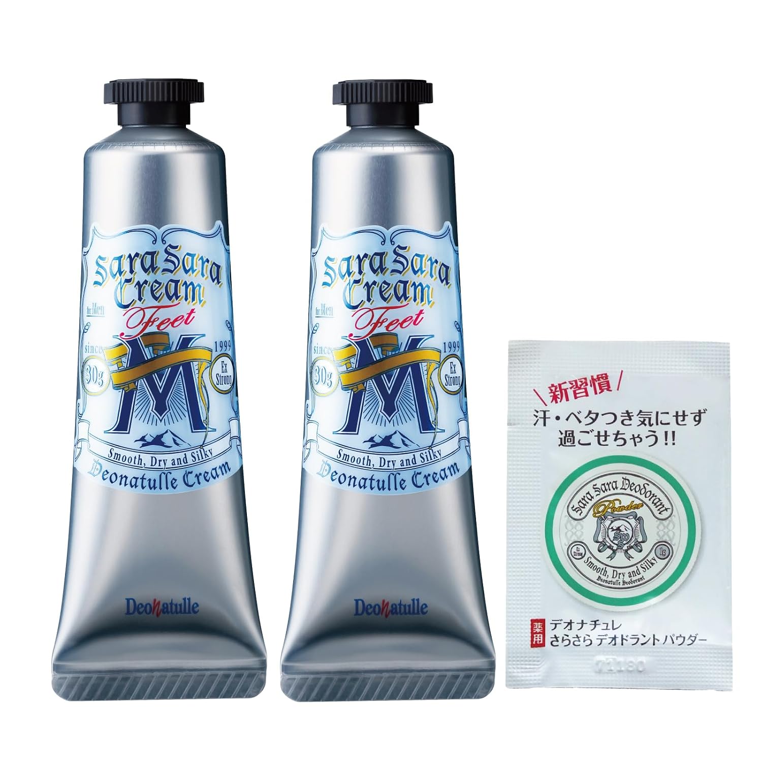 Medicated Quasi-Drug Deonature Mens Foot Finger Smooth Cream Men Use Direct Application Antiperspirant 2 (30g2) + Bonus Included