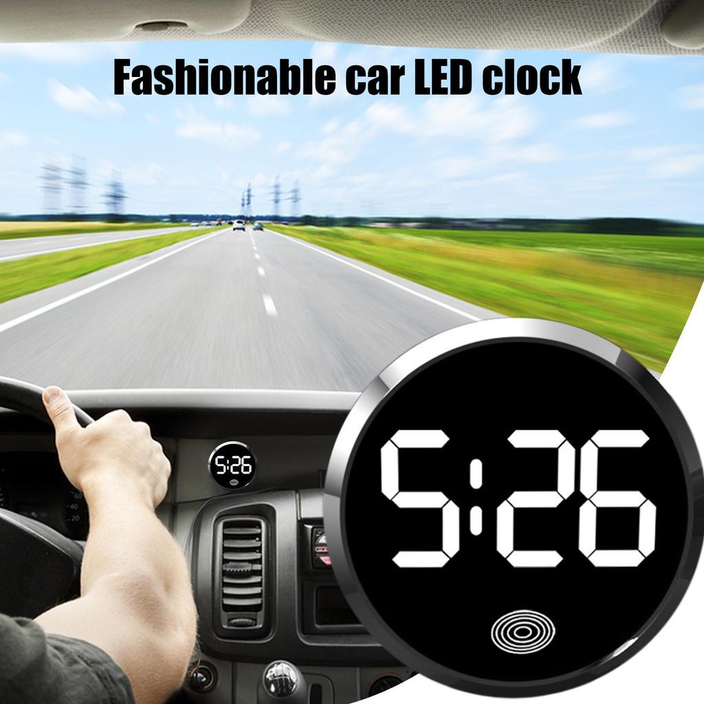 Digital Dashboard Clock for Car Touch-Control Small Clock Light Watch with LED Display for Vehicle RV Home Travel Fridge