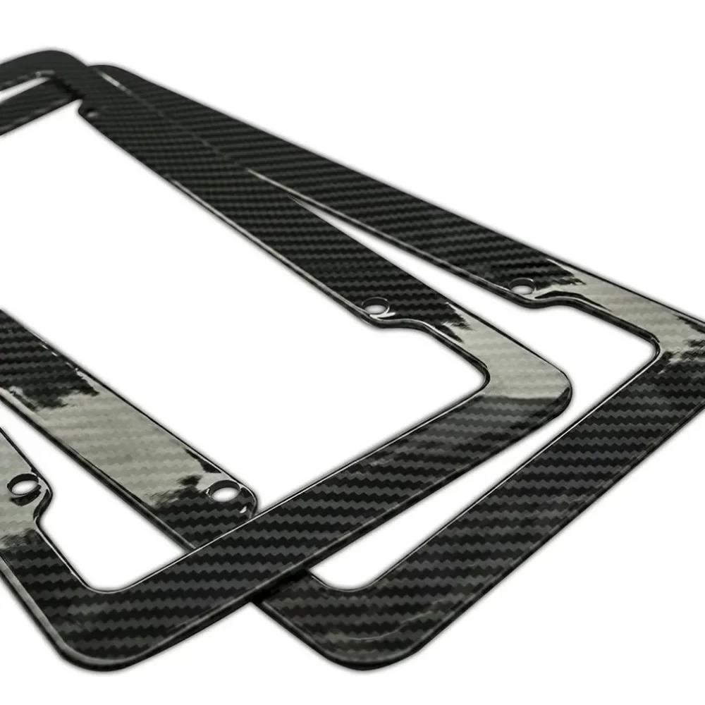 Number Plate Holder Carbon Fiber Car License Plate Frame Holder Car License Plate Frame Label Universal Auto Parts License Plate Covers Frames 6
