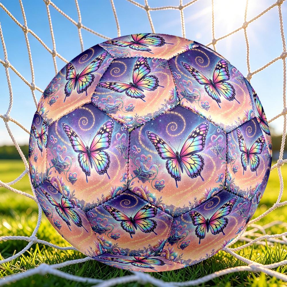 1pc Butterfly Fantasy Themed Soccer Ball, Size 5, Lightweight PVC Material, Outdoor Training Soccer Ball Gift. Q62251