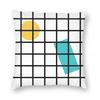 Cute Memphis Grid Pillowcase Polyester Linen Velvet Printed Zip Decorative Car Cushion Case