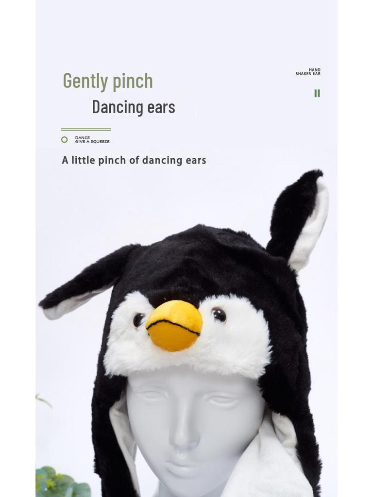 Entzückende Tier-Mütze mit beweglichen Ohren - Kinderwarme Cartoon-Stil mit Airbag-Spielzeug-Funktionen