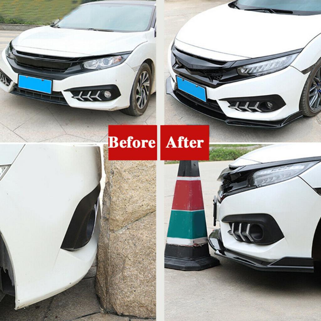 3 sztuki Przedni Zderzak Wargi Splitter Spoiler Antykorozyjny Wodoodporny Części Karoserii do Samochodu