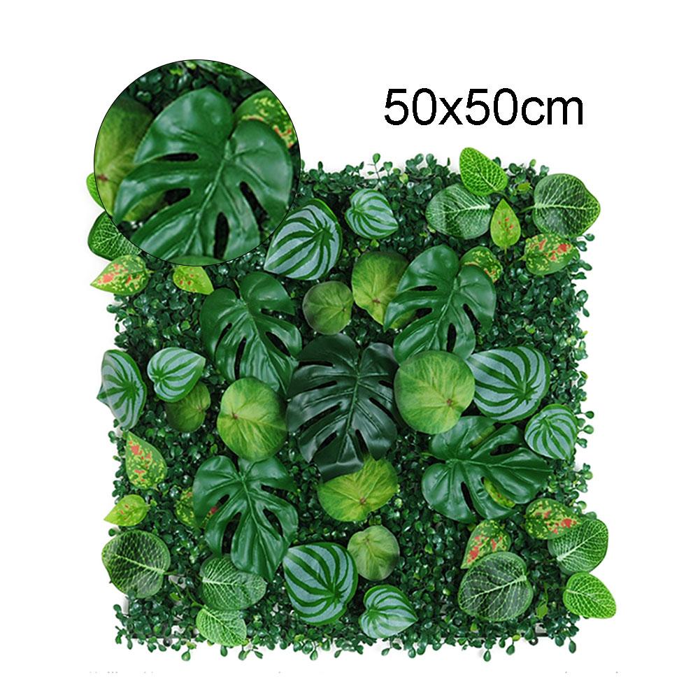 Planting Wall Artificial Plants Simulation Lawn Artificial Turf 50*50cm Accessories Decor Green Plastic Square