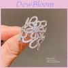 Elegant Floral Design Copper Ring With Cubic Zirconia For Female Dress Accessories