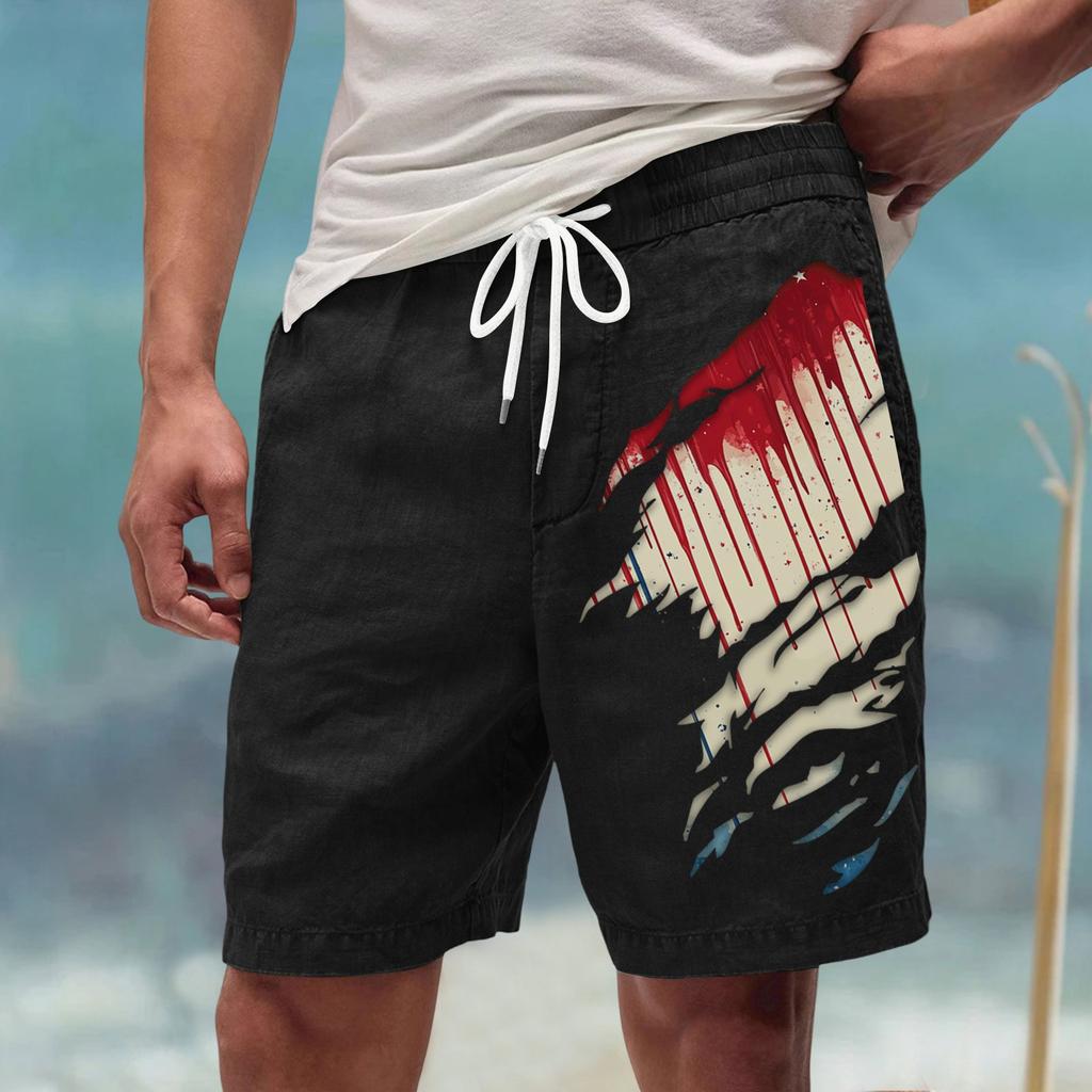 Męskie letnie, duże, swobodne, luźne spodnie sportowe, szorty plażowe