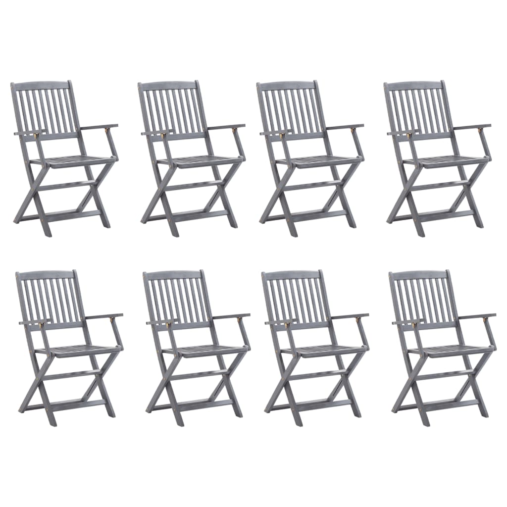 Buy Folding Garden Chairs 8 pcs. Solid Acacia Wood at affordable prices