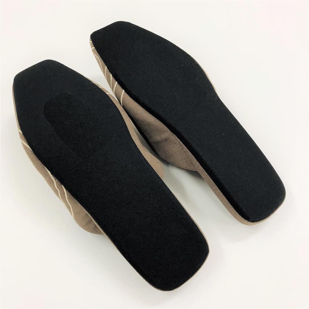 Senko M+home Genesee Slippers, Approx. 26cm, Brown, Modern, Rose Embroidery, Washable, Perfect for Guests, 64052