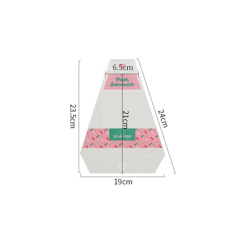 

100 штук оберток для сэндвичей, специальные одноразовые, легко рвущиеся, прозрачные, треугольные, для выпечки тортов, хлеба, упаковочные пакеты розовый