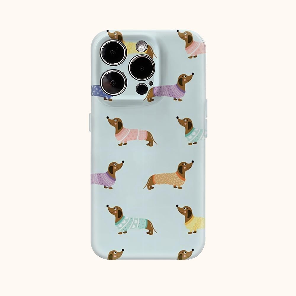 Sweater Dachshund Phone Case for IPhone 17AIR 16E 16 15 14 13 12 11 17 Pro Max Plus Double-layer Back Cover
