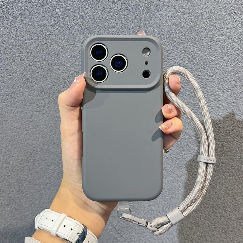 With lanyard, suitable for Apple 11promax mobile phone case iPhone11air liquid silicone anti-drop case, female.