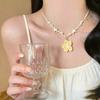 Women Niche‑Designed Sweet Collarbone Chain, Dopamine‑Color Flower Beaded Necklace, Suitable For Seaside Vacation Matching Accessories