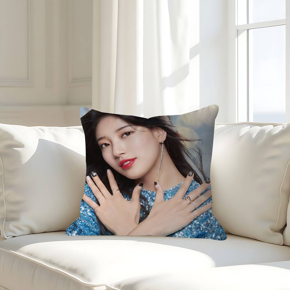 Actress B-Bae S-Suzy Pillow Case Removable Washable Cushion Cover – All-Season Soft Linen