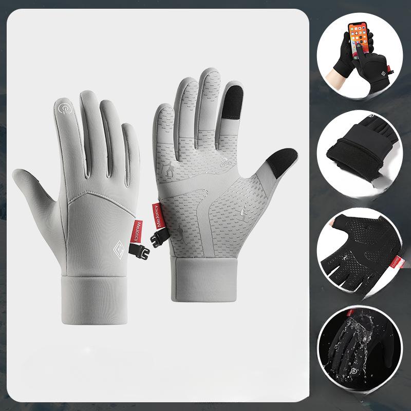 

Новые осенне-зимние спортивные плюс бархатные теплые мужские и женские противоскользящие перчатки с сенсорным экраном для езды на велосипеде, ветрозащитные, для улицы, на все пальцы S