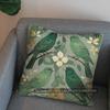 2D Golden Birds And Leaves Pattern Pillow Cover Pattern Cushion Cover Suitable For Sofa Bedroom Car Pillow Cover