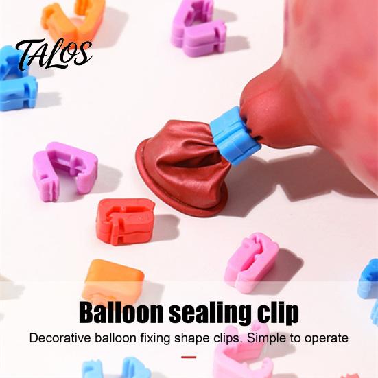 Birthday Party Decor 100Pcs Balloon Knot Tying Tool, Plastic Clip Sealer for Plum Blossom Buckles Decor, Quick Seal Fastener Wedding Birthday,