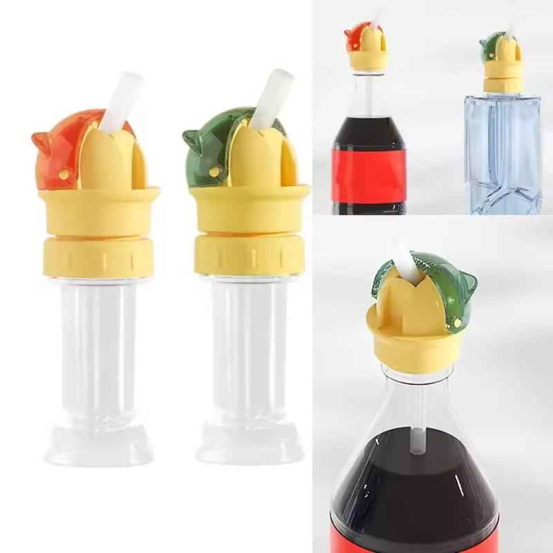 With Straw Lid Beverage Water Bottle Cap Spill-Proof With Storage Box Water Bottle Lid Dustproof Anti Choking Drinking Tube