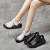 Fish Mouth Shoes Women's Beach Roman Sandals Wedge Heel Casual Women's Shoes Summer Cowhide Heightened Platform Sandals