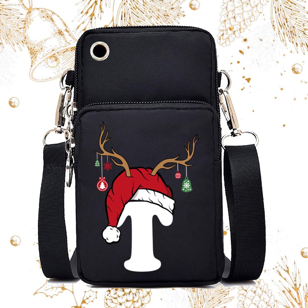 Lightweight Casual Portable Messenger Bag Multifunctional Christmas 26 English Letter Printing