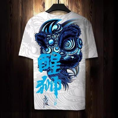 New Year Pattern T-Shirt Men Women Chinese Lion Dance 3D Printed Tees Casual Street O-Neck Tops Short Sleeve Loose T-Shirts