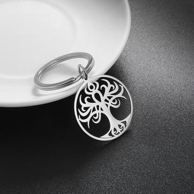 Chaveiro Árvore da Vida Pingente Chaveiro Liga de Zinco Chaveiro Metal Chaveiro Chaveiro Presente para Natal e Aniversário Prata