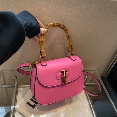 Handtas van bamboe nieuwe retro zadeltas damestas eenvoudig mode trend schoudertas messenger tas
