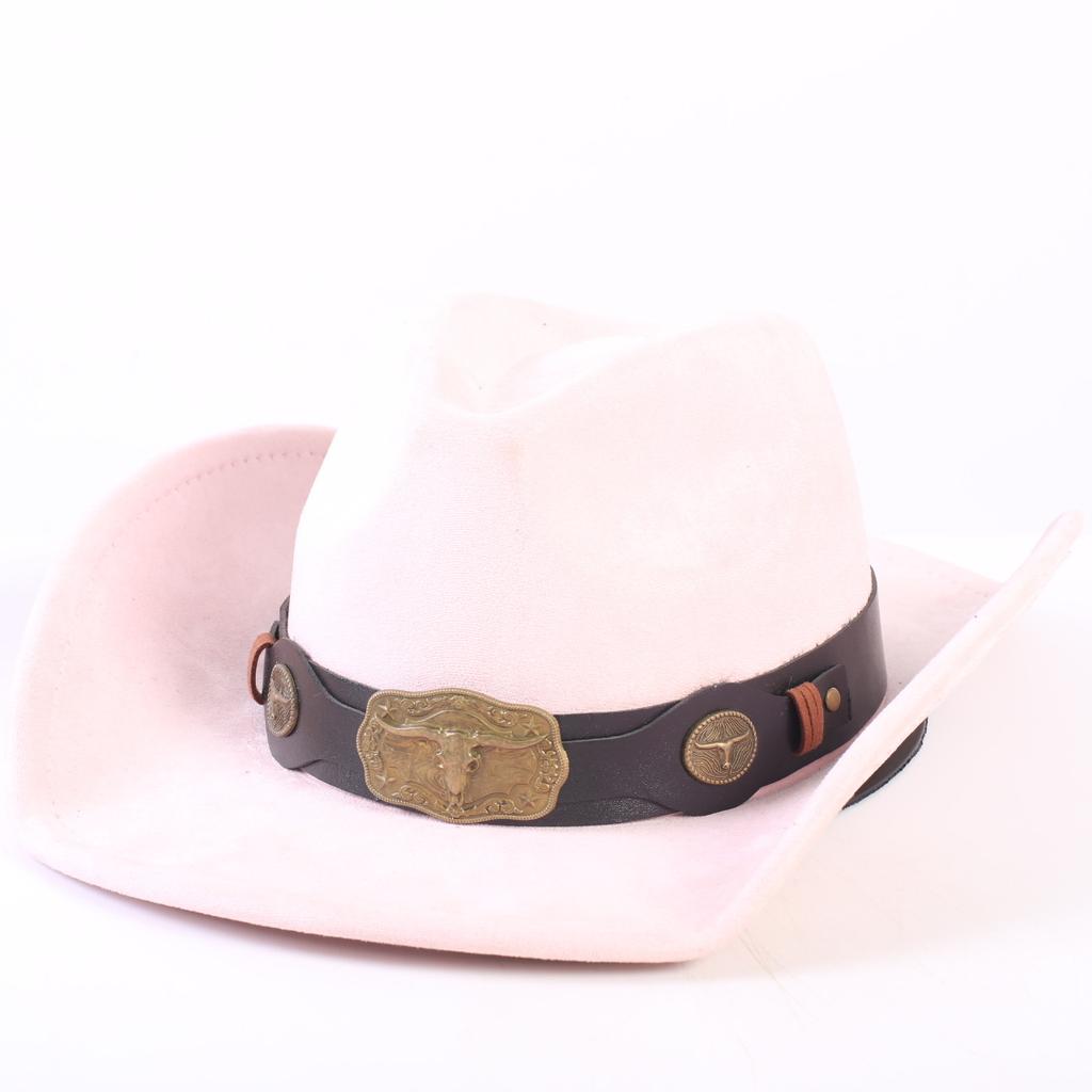 Popular European and American Classic Suede Western Cowboy Hat, Men's and Women's Fashion Big-brimmed Top Hat Shade