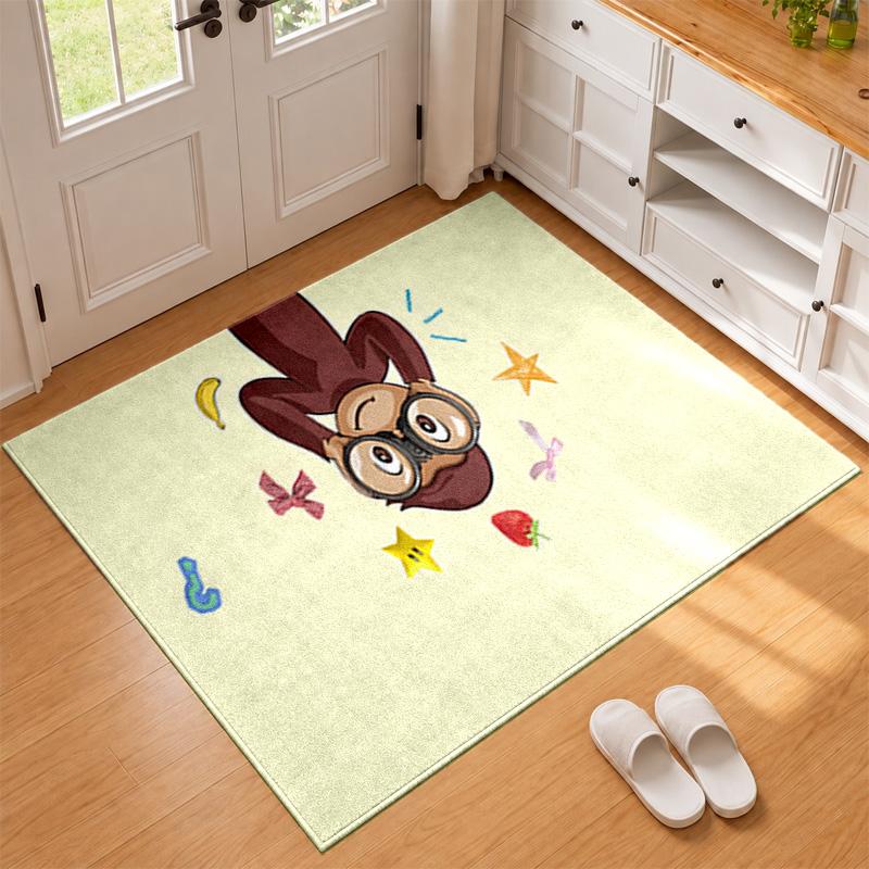 Curioso George Carpet Door Mat for Living Room or Bedroom Protective Mat Under Chair Office Decoration Christmas Gift Birthday Present