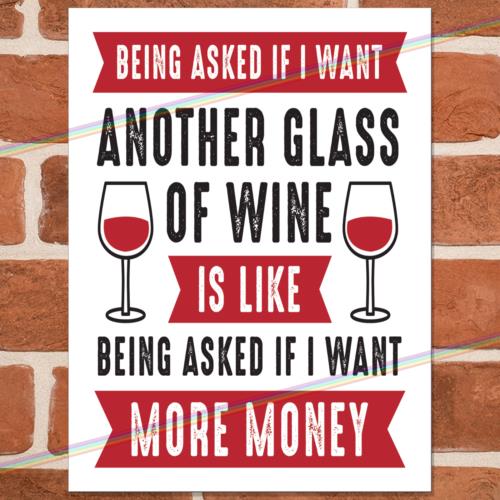 

ANOTHER GLASS OF WINE Metal Signs Man Cave Shed Garage Bar Pub Vintage Tin SignAluminum 20x30cm（7.8x11.8inch）