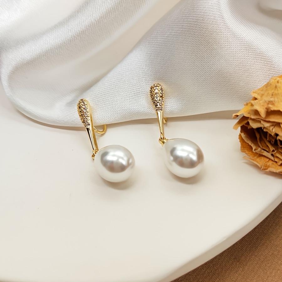 [Orecchini a Clip a Goccia] Eleganti e Sexy Orecchini a Lunga Goccia Finti a Goccia di Alta Gamma - Zirconia Sintetica, Materiale in Rame