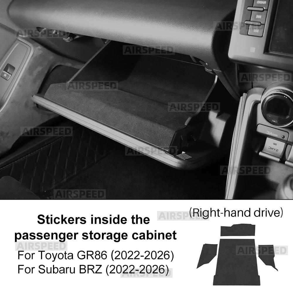 For Subaru ZD8 BRZ Toyota ZN8 GR86 2025 2025 2025 2025 2025 2026 Car Suede Sticker Passenger Storage Cabinet Interior Trim 4PCS