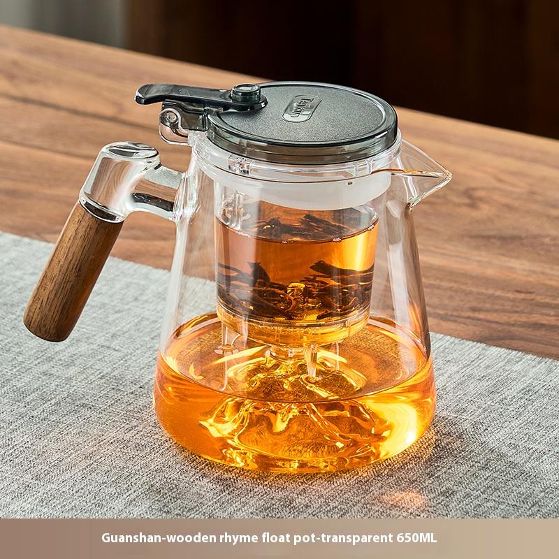 Gianxi Elegant Cup Tea Pot One Click Tea Separation Large Capacity Household Lazy Glass Tea Set