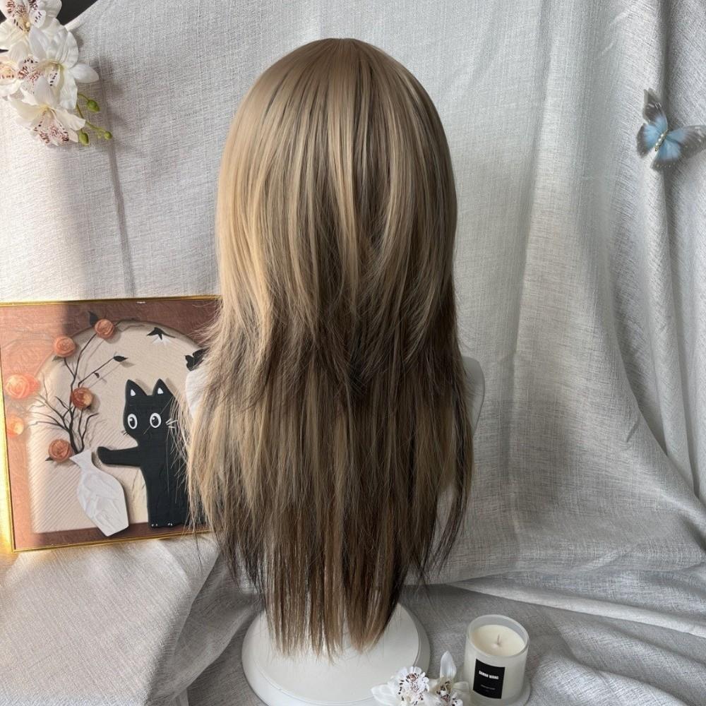 Synthetic Ombre Blonde Black Layered Wig Double Ponytail Cosplay Lolita Wigs  Halloween