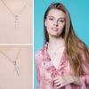 JewelryPalace Cross Sideway 925 Silver Cubic Zirconia Pendant Necklace for Women Yellow Gold Rose Gold Plated No Chain