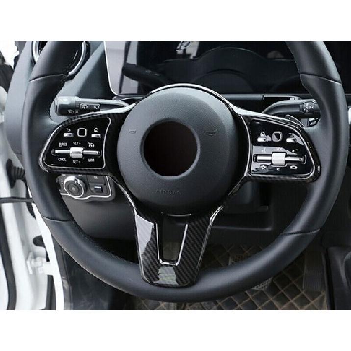 Carbon Fiber Strip Cover Trim For Benz E-Class Steering Wheel Border -