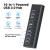 10-Port USB 3.0 Hub Splitter Expander High-Speed Fast Charging with 12V4A Power Supply Factory Direct New Condition