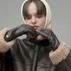 Fromwhere Leather Gloves Brown