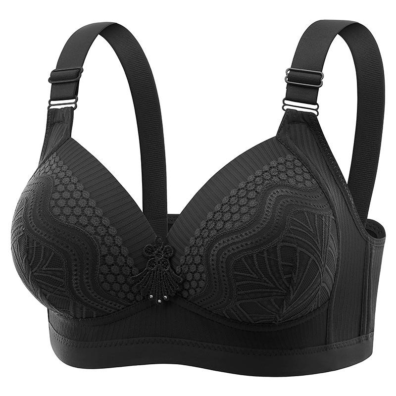 Front Closure Wireless Push-Up Bra for Middle-Aged and Elderly Women
