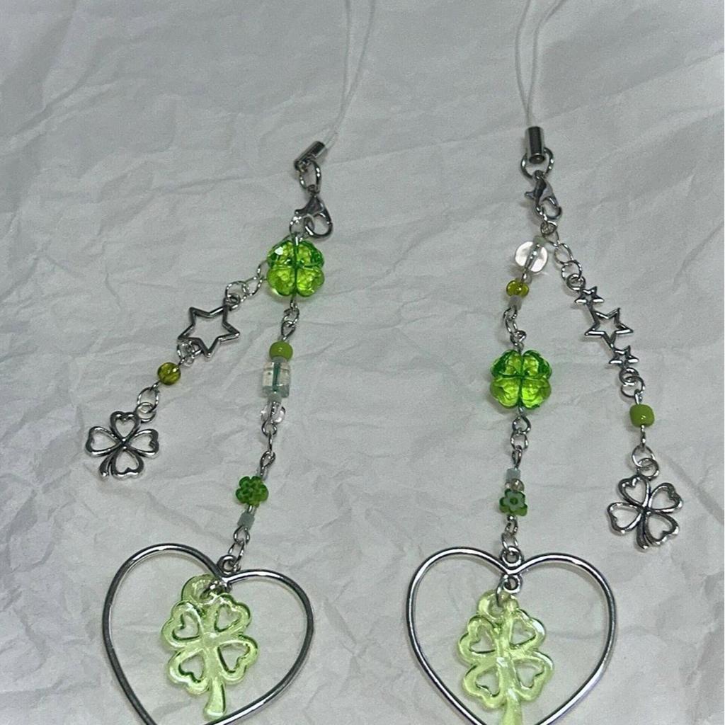 Delicate Phone Charm Keychain Fashionable Keyring Beaded Bag Pendant for Women and Girls Carry Luck and Happiness