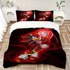 3pcs Red Power Surge Shadow the Hedgehog Printed Bedding Set, Soft and Comfortable Quilt Cover for Bedroom, Guest Room (1 Duvet Cover + 2 Pi