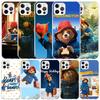 Cute P-PaddingtonS Bear Soft Cover for iPhone 16 17 Air 15 14 Pro Max 16E Phone Case 13 Mini 12 11 7 SE 8 Print Pattern Fit Case
