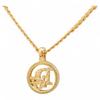 Auth DIOR Necklace Round Logo Gold Di6506bf