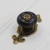 Vintage Ceramic Handles Elegant Vanity Kitchen Petal Cabinet Knobs Zinc Alloy Base Backplate Cabinet Wardrobe Drawer Door Handle