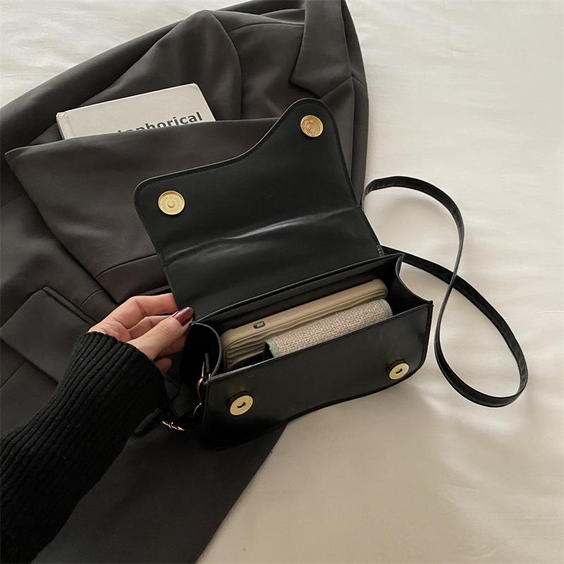 Niche Design Simple Korean Version Saddle Bag Trendy Leopard Print Small Square Bag Wide Shoulder Strap Versatile Single Shoulder Messenger Bag